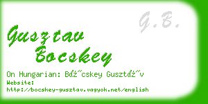 gusztav bocskey business card